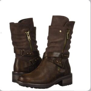 Carlos by Carlos Santana Sawyer Brown Motorcycle Boot Almond Toe Size 8.5